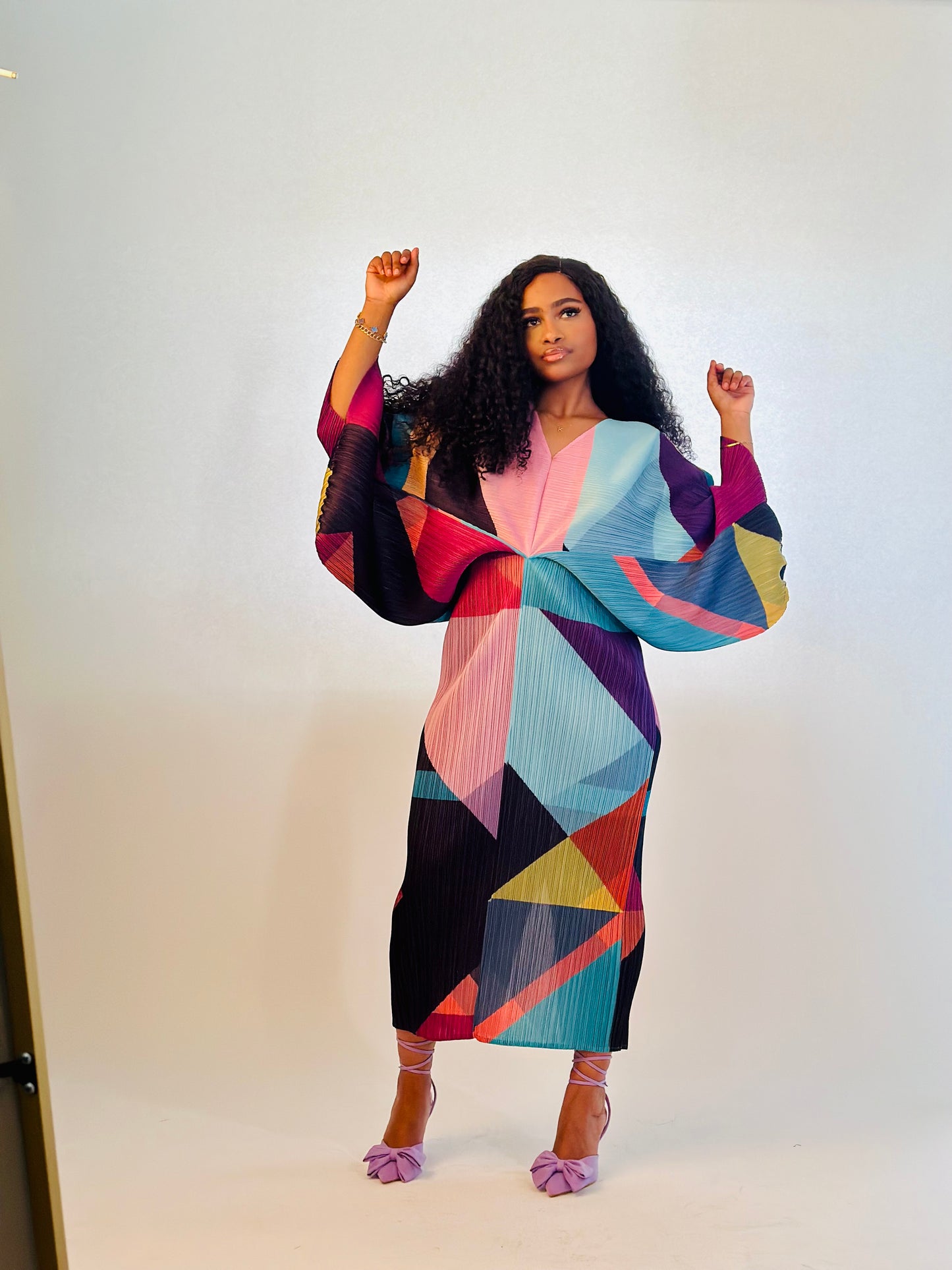 Steph Color Block Pleated Dress