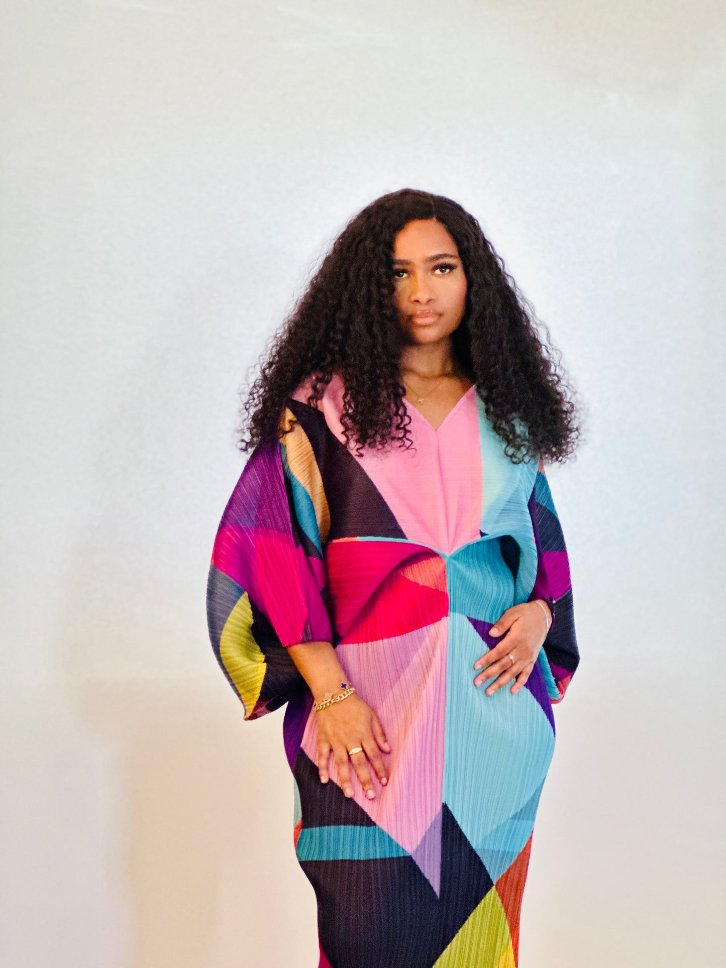 Steph Color Block Pleated Dress