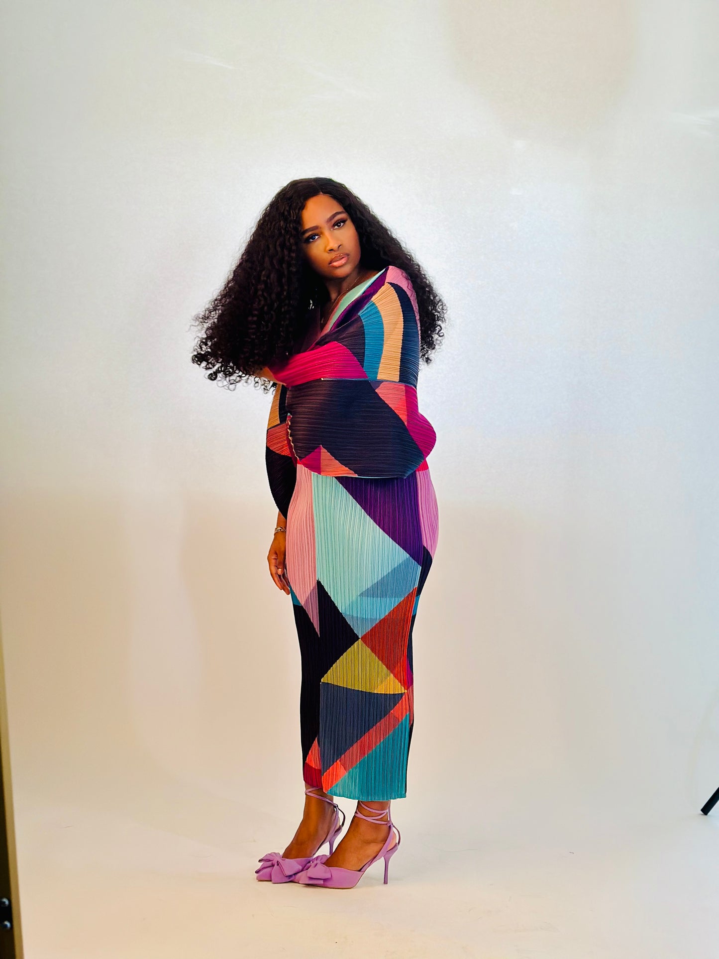 Steph Color Block Pleated Dress