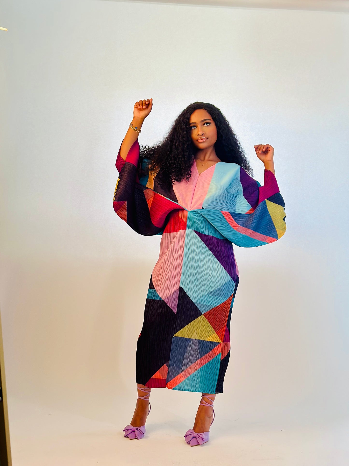 Steph Color Block Pleated Dress