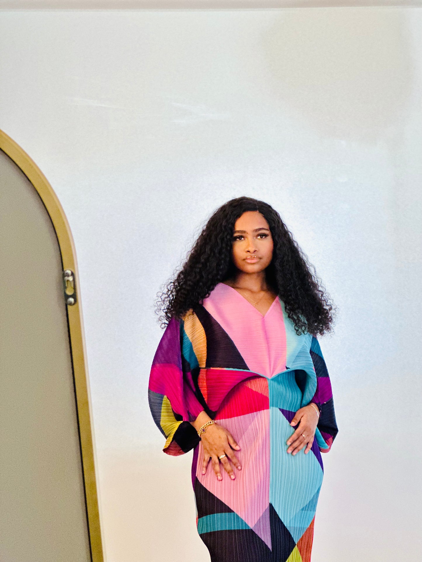 Steph Color Block Pleated Dress